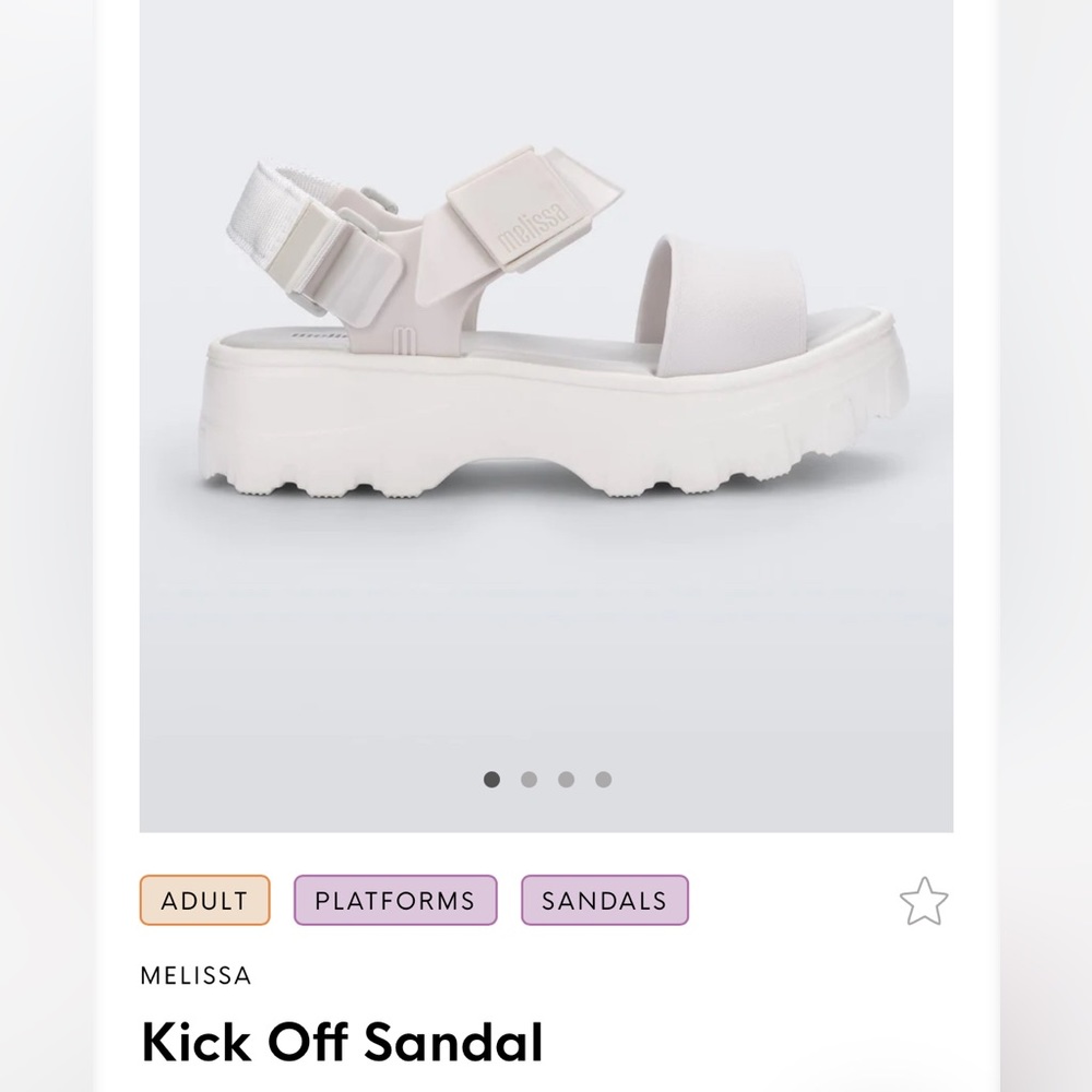 New in Box White Melissa Kick off platform sandals